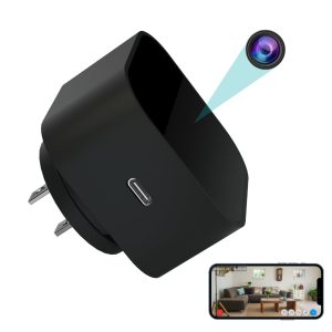 Hidden Camera AC Adapter with Night Vision and Adjustable Lens Angle