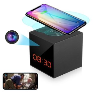 Smart Clock Alarm HD Hidden Camera with Wireless Charging Station